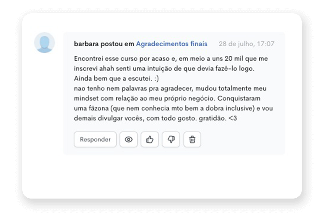 Depoimento de aluno da Cultura Dobra